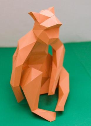 Paperkhan конструктор из картона обезьяна макака оригами papercraft фигура развивающий набор антистрес подарок3 фото