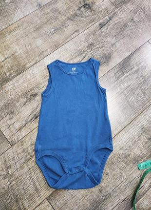Боді майка, бодік з коротким рукавом, h&m, р. 12-18міс., 80-86, довжина 45см