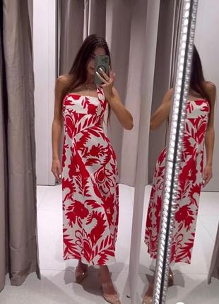 Платье платье-миди зара zara xs s