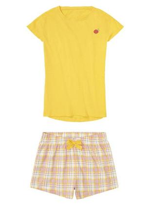 Пижама (футболка и шорты) для девочки pepperts 409979 134-140 см (8-10 years) желтый