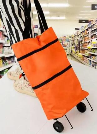Тканевая тележка 5л. для покупок сумка-тележка с колесами складная сумка для продуктов разные цвета6 фото