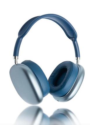 Беспроводные синие полноразмерные наушники bluetooth macaron p9 max