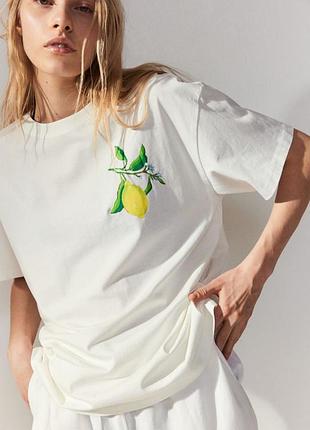 Футболка h&m принт лимони
