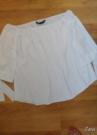 ❗1+1=3🎁на все❗вільна білосніжна блуза з відкритими плечима