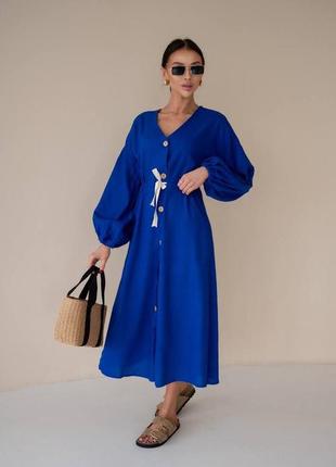 Очаровательное льняное платье