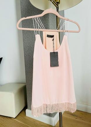 Новий розкішний шифоновий топ із шовковою бахромою