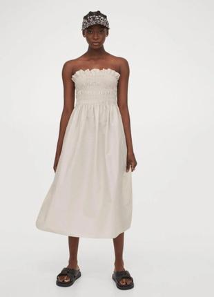 Коттоновое миди платье от h&m