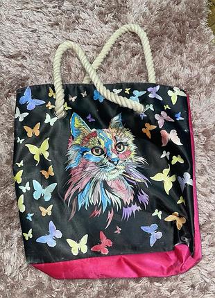 Сумка пляжна з котом