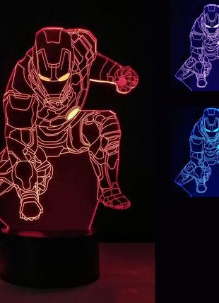 3d светильник железный человек 13-4