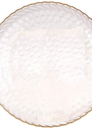 Блюдо стеклянное прозрачное с золотым ободком bauble, d26.5*1.7см 992-149 товар от производителя