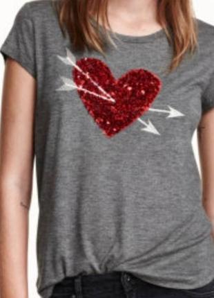 Вискозовая футболка h&m uk12 eur40