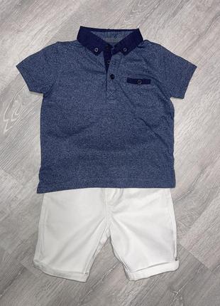Белые шорты denim&co и футболка rebel, 2-3года