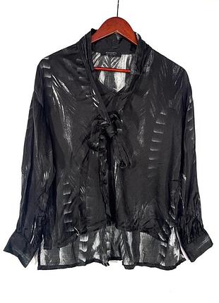 Allsaints black avantgarde silk blouse cesey viola