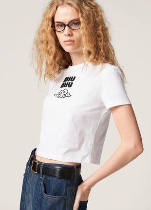 Футболка майка miu miu біла чорна