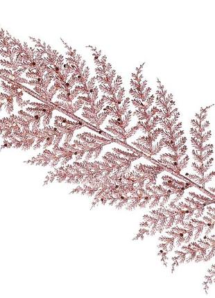 Декоративна гілка в гліттері папороть 78см, колір - рожевий 333-427 товар від виробника