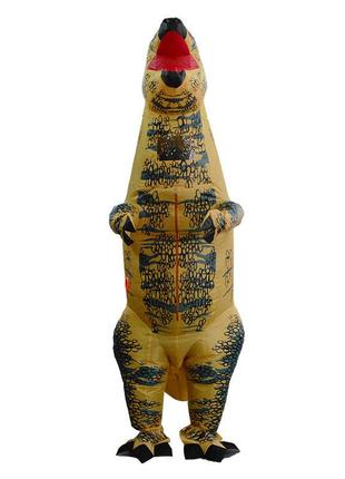 Надувной костюм динозавр (коричневый)