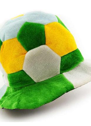 Шапка футбольний м'яч велюр (жовто-зелена)