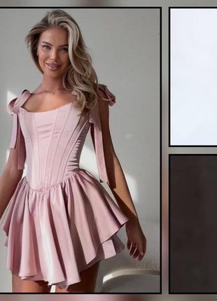 Комбинезон корсетный с шортами - юбкой женский короткий мини белый черный фреза пуш ап лолита беби долл baby doll аниме вечернее платье с пышной