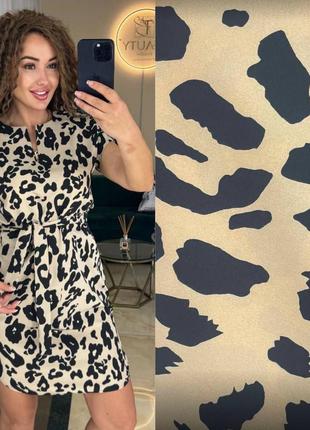 Платье мини свободного кроя с короткими рукавами платье с поясом короткая с цветочным принтом черная синяя бежевая зеленая серая