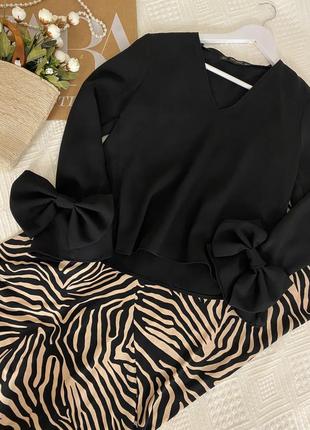 Блуза zara, блуза вечерняя, блузка с длинным рукавом, черная шифоновая блуза, блузка вечерняя, zara, черная блуза