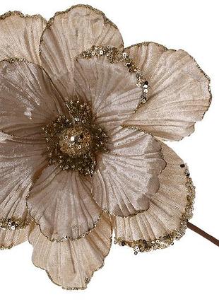 Декоративный цветок камелия 24см, длина ножки 50см, цвет - шампань 333-495 - 12 шт упаковка товар от