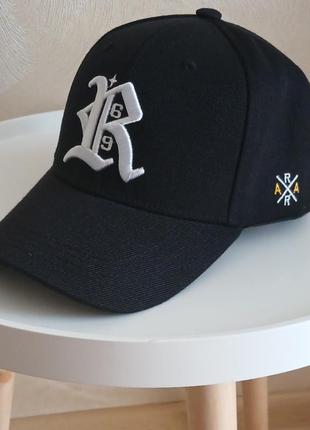 Кепка бейсболка доросла чоловіча жіноча регулюється чорна з вишивкою