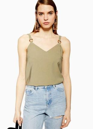 Майка топ зеленая / хаки topshop