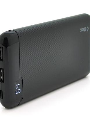 Powerbankttec 10000mah, output: 2*usb + type-c, 20w, black, q30