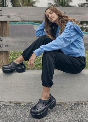 Crocs stomp clog black сабо крокси