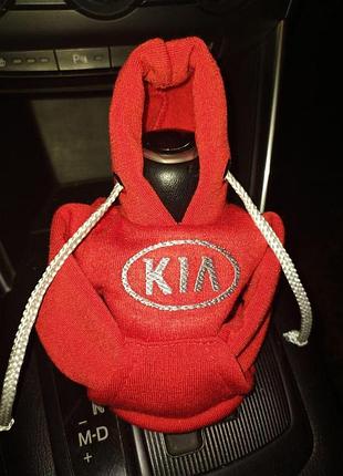 Чехол кофта худи аксессуар на кпп car hoodie киа kia красный подарок автомобилисту 10070