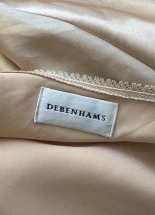 Debenhams вінтаж золотий пеньюар з вишивкою комбінація нічна сорочка ночнушка атлас сатин6 фото
