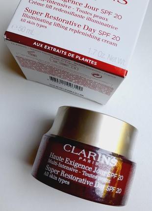 Антивіковий крем з spf 20 - clarins super restorative day cream spf 20