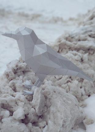 Paperkhan конструктор з картону 3d фігура ворон ворона птах пташка паперкрафт papercraft подарунковий набір для творчості іграшка6 фото