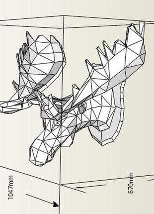 Paperkhan конструктор з картону 3d фігура лось паперкрафт papercraft подарунковий набір для творчості іграшка сувенір3 фото