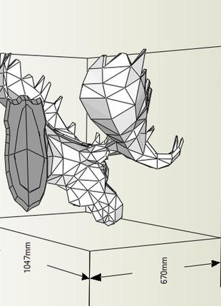 Paperkhan конструктор з картону 3d фігура лось паперкрафт papercraft подарунковий набір для творчості іграшка сувенір4 фото