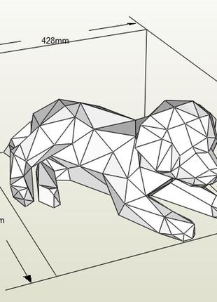 Paperkhan конструктор з картону 3d фігура собака пес паперкрафт papercraft подарунковий набір для творчості іграшка сувенір5 фото