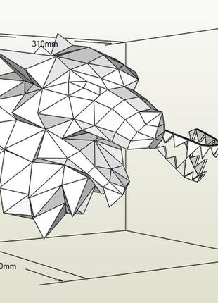 Paperkhan конструктор из картона 3d фигура волк собака паперкрафт papercraft подарочный набор сувернир игрушка2 фото