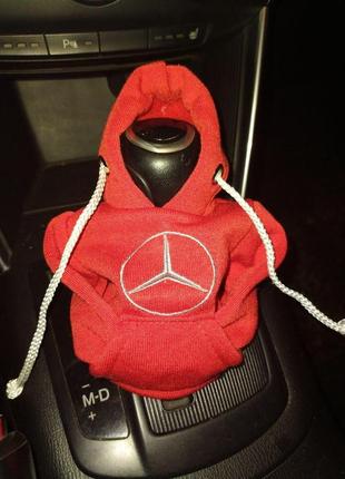 Чехол кофта худи аксессуар на кпп car hoodie мерседес mercedes красный подарок автомобилисту 10070