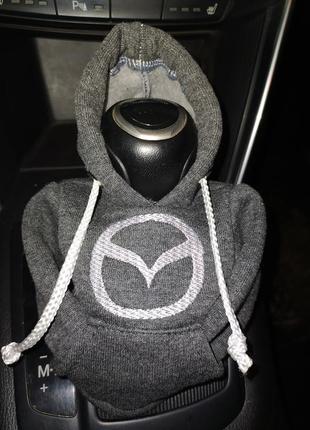Чохол кофта худі аксесуар на кпп  car hoodie мазда mazda сірий подарунок автомобілісту 10070