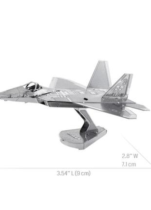 Металеві 3d-пазл - літак f22. модель набір diy конструктор. іграшка-головоломка для дітей5 фото