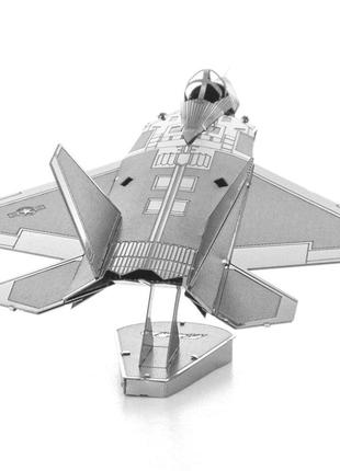 Металлический 3d-пазл - самолет f22. модель набор diy конструктор. игрушка-головоломка для детей4 фото