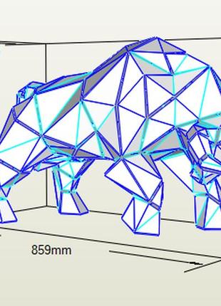 Paperkhan конструктор из картона бык буйвол телец оригами papercraft 3d фигура развивающий набор антистресс4 фото