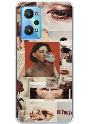 Чехол силиконовый с картинкой на realme gt neo 2 (коллаж в стиле ретро)