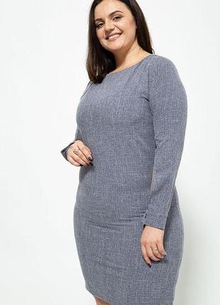 Коротка сукня батал, синього кольору, 102r083