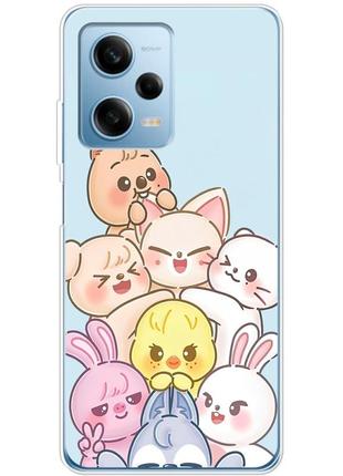 Чехол силиконовый с картинкой на xiaomi redmi note 12 pro plus 5g (stray kids boy band, стрей кидс)