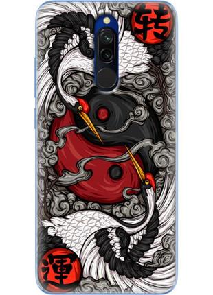Чохол силіконовий з картинкою на xiaomi redmi 8 (знак инь янь)