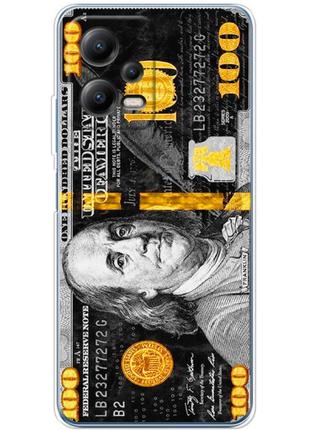 Чехол силиконовый с картинкой на xiaomi poco x5 5g (dollars money)