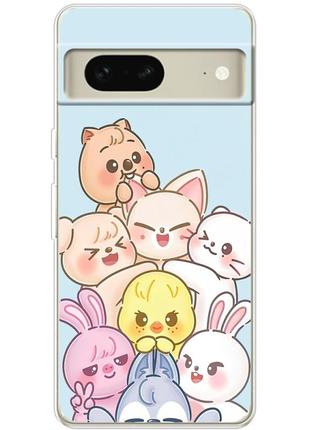 Чехол силиконовый с картинкой на google pixel 7 (stray kids boy band, стрей кидс)