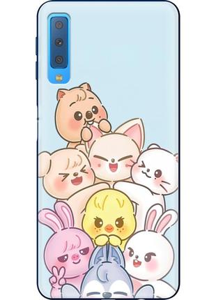Чохол силіконовий з картинкою на samsung galaxy a7 2018 (a750) (stray kids boy band, стрей кідс)