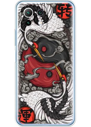 Чехол силиконовый с картинкой на xiaomi mi 11 lite 5g ne (знак инь янь)